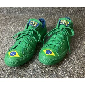 Converse All Star Low Top Womens Size 8 Green Canvas Sneaker Lace Up Skate Shoes